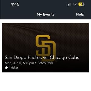 Basketball : San Diego Padres vs. Chicago cups (6/5, 6:40pm) /Petco Park